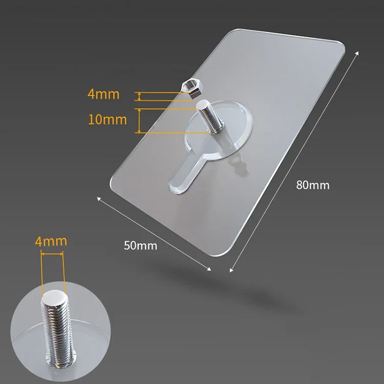 나사형 접착 후크 벽걸이 펀치 없는 벽 스티커 후크, 나사 길이: 10mm, 10mm