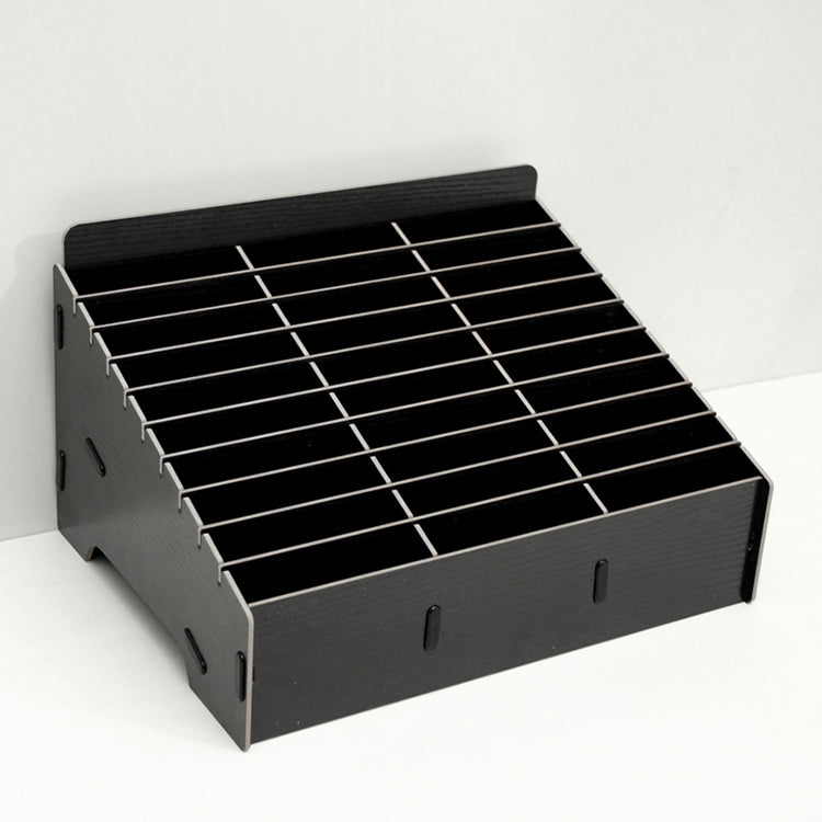 나무 다중 셀 휴대폰 필름 스탠드 책상 진열대, 30칸, 크기: 31.5x23.5x18.5cm, 30칸, 검정, 30칸, 분홍, 30칸, 녹색