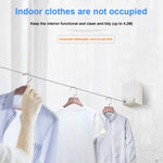 Retractable Indoor And Outdoor Clothes Wall Hanger Magic Drying Rack Balcony Bathroom Invisible Clothesline Wire Rope, Silver, White