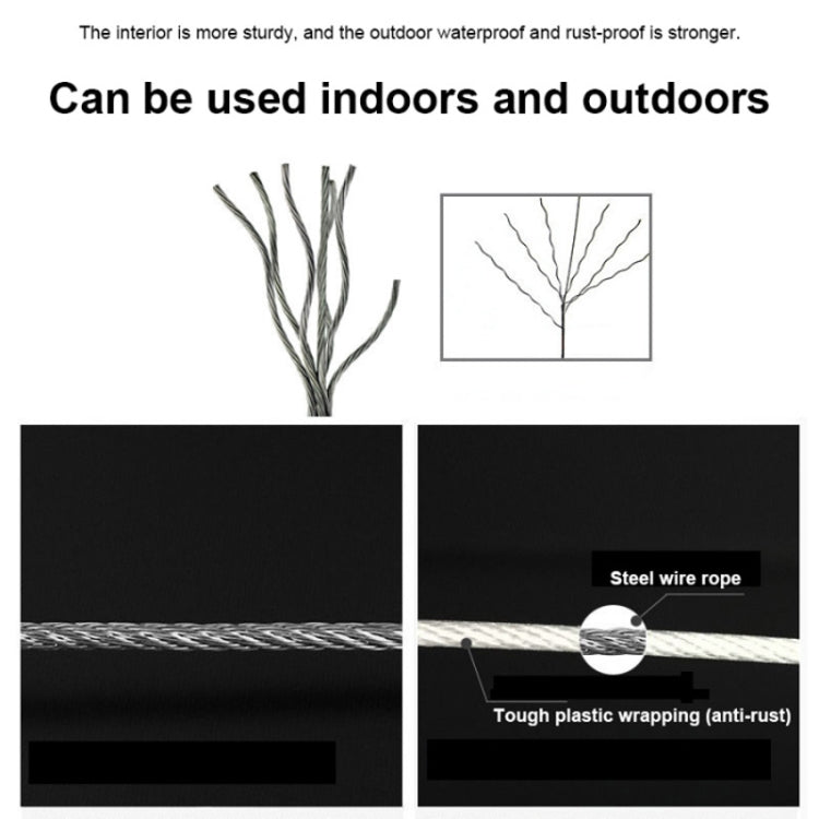 Retractable Indoor And Outdoor Clothes Wall Hanger Magic Drying Rack Balcony Bathroom Invisible Clothesline Wire Rope, White, Silver