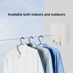 Retractable Indoor And Outdoor Clothes Wall Hanger Magic Drying Rack Balcony Bathroom Invisible Clothesline Wire Rope, Silver, White