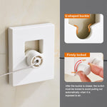 Retractable Indoor And Outdoor Clothes Wall Hanger Magic Drying Rack Balcony Bathroom Invisible Clothesline Wire Rope, Silver, White