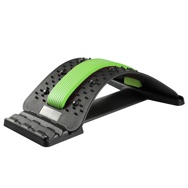 Lumbar Traction Stretching Device Posture Corrector Waist Support Spine Pain Relief Back Massage Stretcher, Black Green, Black Blue, Black Purple, Black Red, Red White, White Green, White Blue, White Purple
