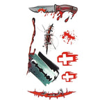 10개 S-299 할로윈 공포 상처 리얼리스틱 혈흔 부상 흉터 임시 타투 스티커, S-299/10개