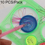 10pcs Creative Million Flower Ruler Geometric Learning Rules Drawing Tools Fixed Student Painting Set Creative,Random Color Delivery, Million Flower