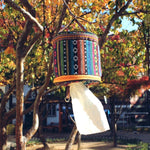 야외 캠핑 접이식 민족 스타일 천 티슈 케이스 보관 가방, 크기: 14.5*13 cm
