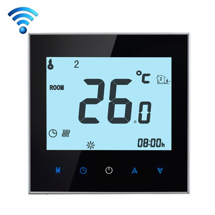 BHT-1000-GA-WIFI 3A 부하 수중 가열형 터치 LCD 디지털 WiFi 난방 실내 온도 조절기, 시계/온도/기간/시간/주/난방 등 표시, BHT-1000 3A (블랙), BHT-1000 3A (화이트)
