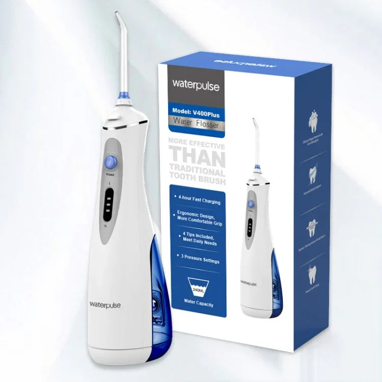 Waterpulse V400Plus 충전식 USB 무선 치아 세척기, V400Plus, 플러그: 영국형