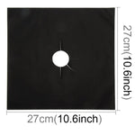 4개 가스레인지 표면 초박형 섬유 소재 두꺼운 스토브 보호 청소 패드, 크기: 27*27 cm (블랙), 4개