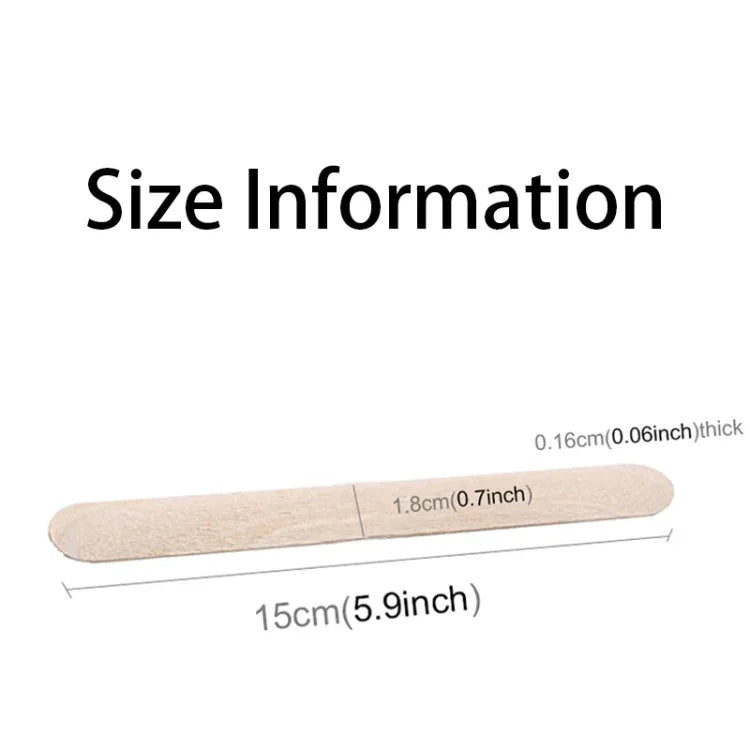 100개 15cm 나무 주걱 왁스 도구 아이스크림 바 스틱, 왁스 도구