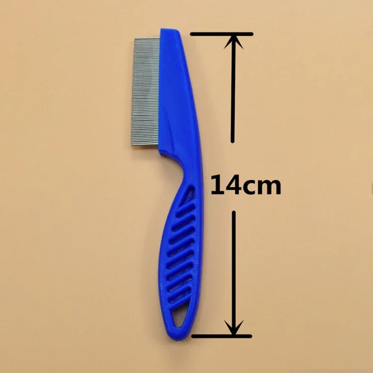 5개 세트 애완동물 고양이 개 용품 빗 미세 톱니 스테인리스 스틸 바늘 벼룩 제거 빗, 길이: 14cm, 길이: 14cm, 파랑, 길이: 14cm, 보라, 길이: 14cm, 흰색