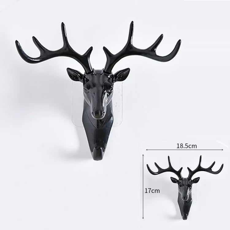 Creative Three-dimensional Multifunctional Deer Head Animal Decorative Hook Coat Hook Retro Clothes Hanging Creative Home Crafts, Random Style Delivery, Coat Hook