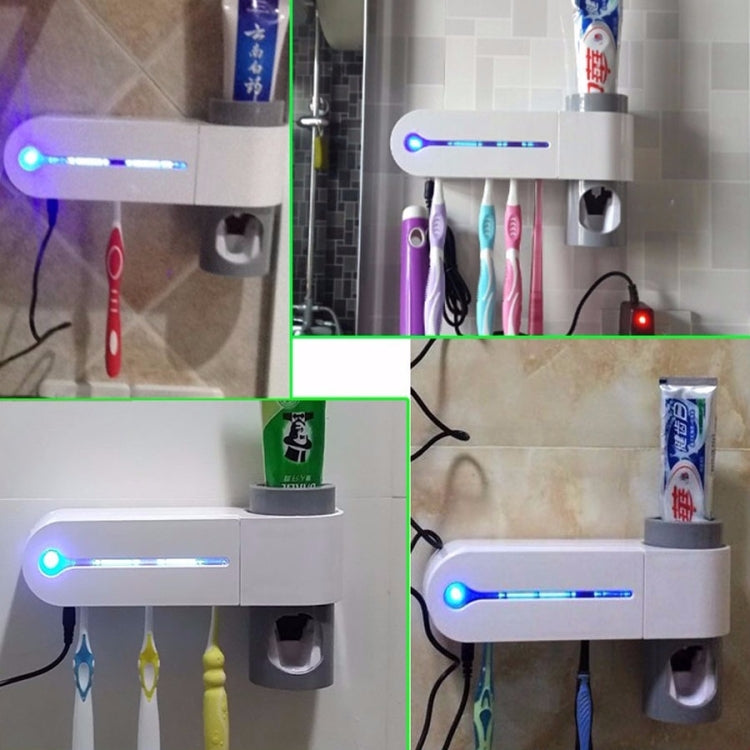 자동 치약 디스펜서 치과용 UV 자외선 칫솔 살균기 보관 홀더