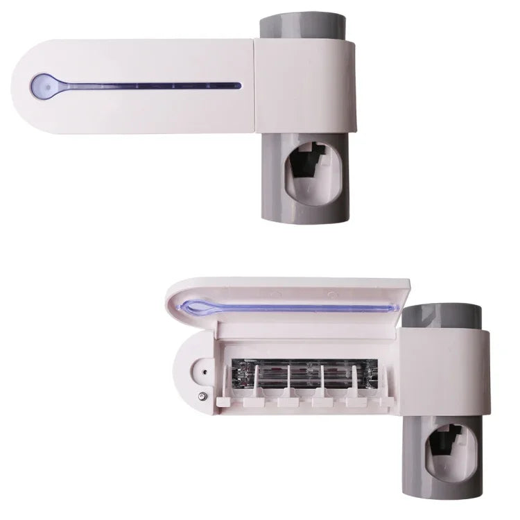 Automatic Toothpaste Dispenser Dental UV Ultraviolet Toothbrush Sterilizer Storage Holder