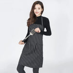 흑백 줄무늬 유니섹스 셰프 웨이터 바리스타 앞치마 작업용 앞치마, 흑백 줄무늬 앞치마