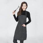 흑백 줄무늬 유니섹스 셰프 웨이터 바리스타 앞치마 작업용 앞치마, 흑백 줄무늬 앞치마