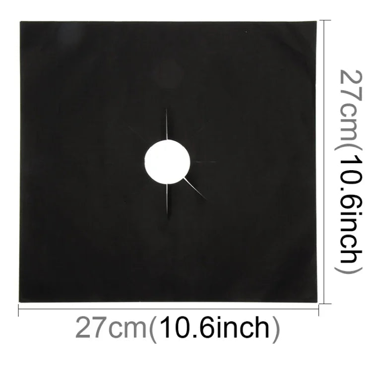 가스레인지 표면 초박형 섬유 소재 스토브 보호 청소 패드, 크기: 27*27cm, 0.2mm (블랙), 0.2mm
