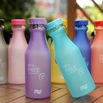 550ml 서리 낀 누수 방지 플라스틱 휴대용 소다 병 밀폐 간편 학생용 음료 병, 550ml