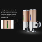 이중 호텔 샤워 수동 디스펜서 벽걸이 세제 샴푸 비누 병, 용량: 1000ml, 1000ml/실버, 1000ml/블랙, 1000ml/골드, 1000ml/투명, 1000ml/화이트, 1000ml/다크 레드