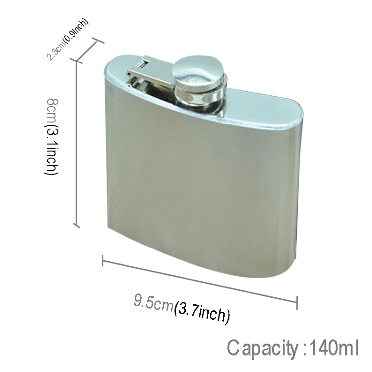 140mL (5oz) 야외 스포츠 휴대용 가정 여행용 야생 스테인리스 스틸 휴대용 힙 플라스크(작은 깔때기 포함)(은색 140mL (5oz)), 140mL (5oz)