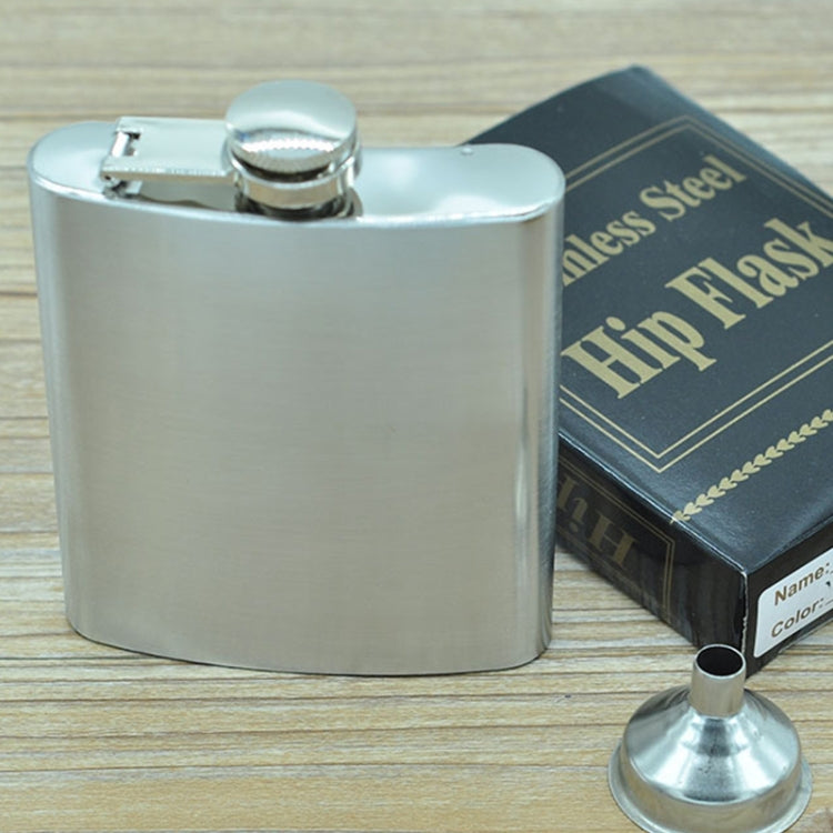196mL (7oz) 야외 스포츠 휴대용 가정 여행용 야생 스테인리스 스틸 휴대용 힙 플라스크(작은 깔때기 포함)(실버 196mL (7oz)), 196mL (7oz)