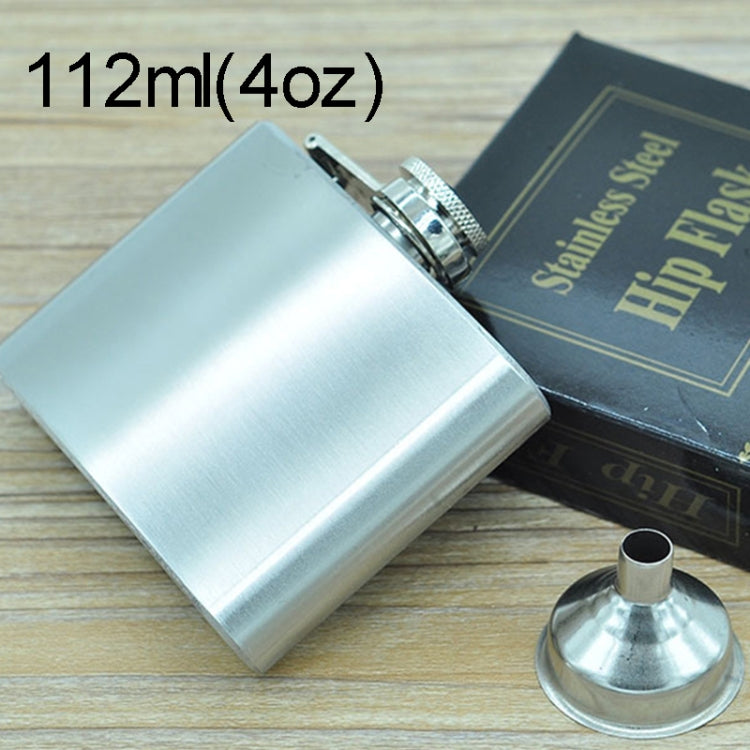 112mL (4oz) 야외 스포츠 휴대용 가정 여행용 야생 스테인리스 휴대용 힙 플라스크(작은 깔때기 포함)(은색 112mL (4oz)), 112mL (4oz)