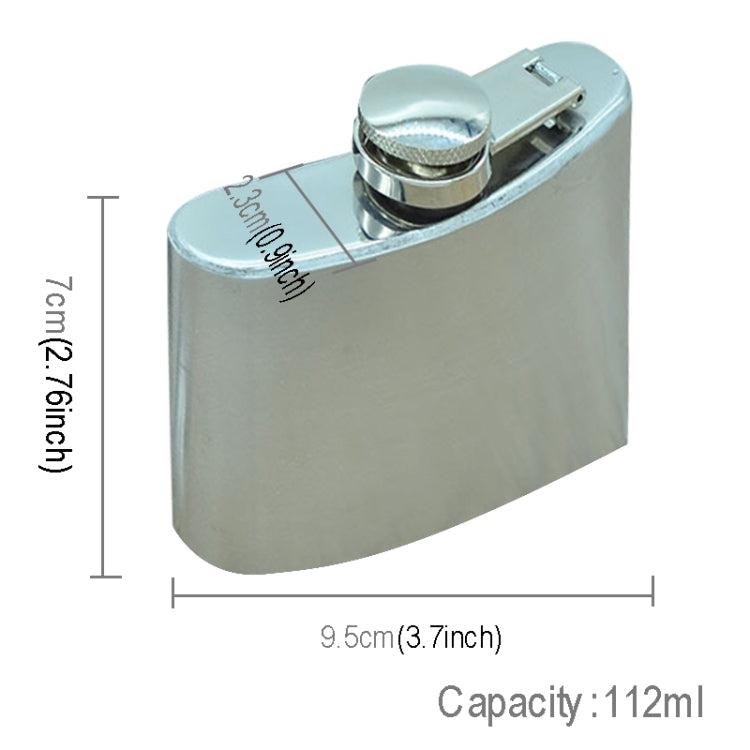 112mL (4oz) 야외 스포츠 휴대용 가정 여행용 야생 스테인리스 휴대용 힙 플라스크(작은 깔때기 포함)(은색 112mL (4oz)), 112mL (4oz)