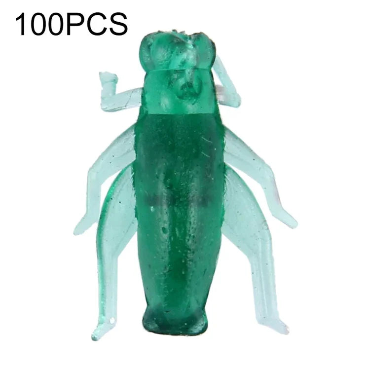 100개 귀뚜라미 모양 낚시 미끼 인공 낚시 미끼, 길이: 2cm, 귀뚜라미 모양