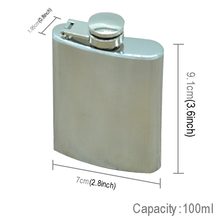 100ml(3.5oz) 포켓 플라곤 야외 스포츠 평평한 주류 플라스크 캠핑 초경량 휴대용 내마모 와인 포트(은색), 100ml(3.5oz)