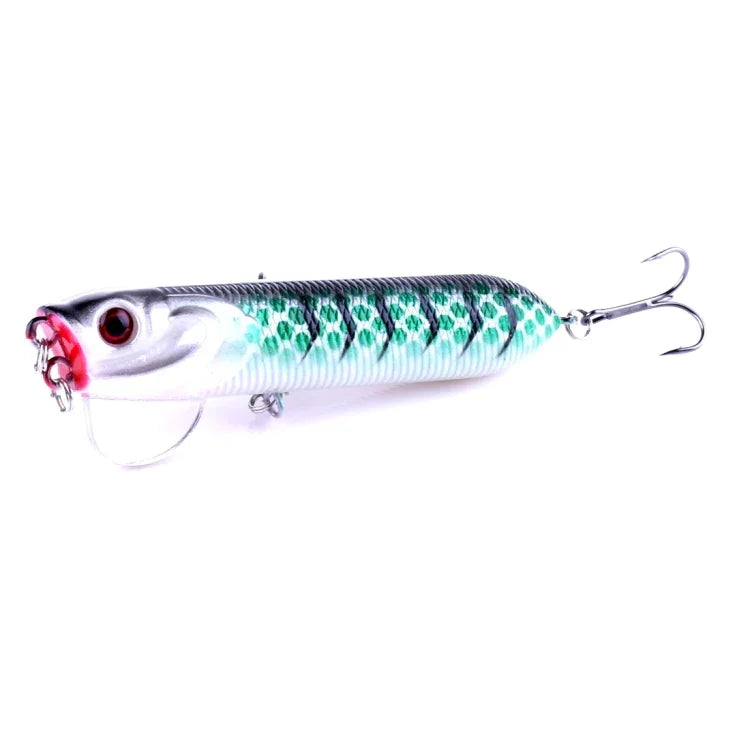 HENGJIA 인공 낚시 미끼 팝퍼 바이오닉 낚시 미끼 후크 포함, 길이: 9.5cm, 무작위 색상 배송, 길이: 9.5cm