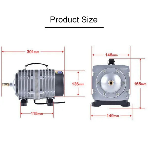 ACO-012 320W 143L/분 전자기 공기 펌프 컴프레서 해산물 어항 산소 공급기, 미국 플러그, ACO-012