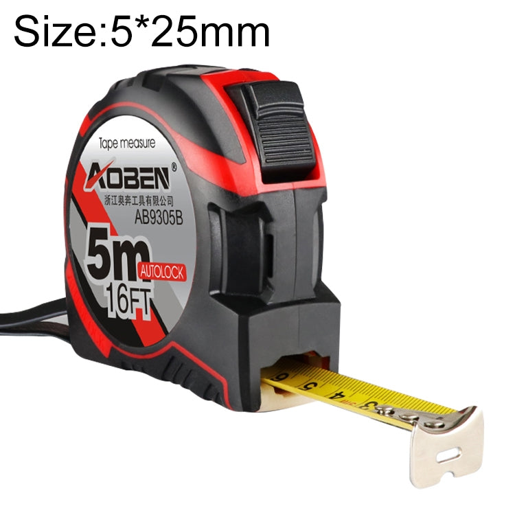 Aoben 줄자 측정 테이프 휴대용 풀 줄자 미니 줄자, 길이: 5m 너비: 25mm, 길이: 5m 너비: 25mm