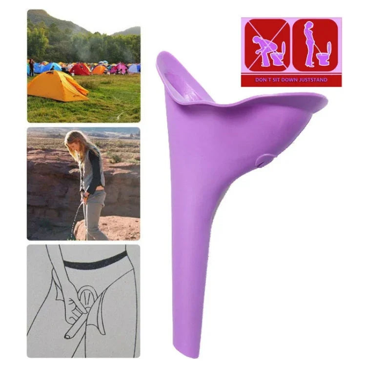 휴대용 여성용 소변기 소변 배출 화장실 실리콘 소변 깔때기 캠핑 여행용, 랜덤 색상 배송, 화장실 비상 도구