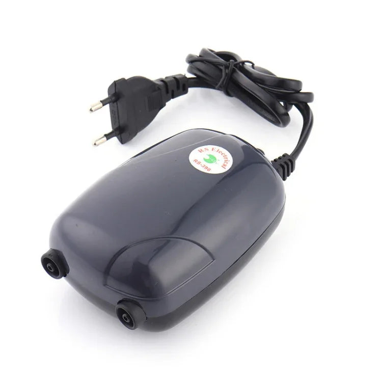 RS-390 220V 5W 이중 출구 조절 유량 무소음 수족관 공기 펌프 어항 산소 공기 펌프, 5W