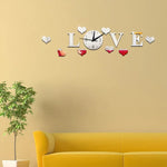 크리에이티브 LOVE 시계 아크릴 거울 DIY 벽 스티커, LOVE 시계 아크릴 거울 (검정), LOVE 시계 아크릴 거울 (골드), LOVE 시계 아크릴 거울 (실버)