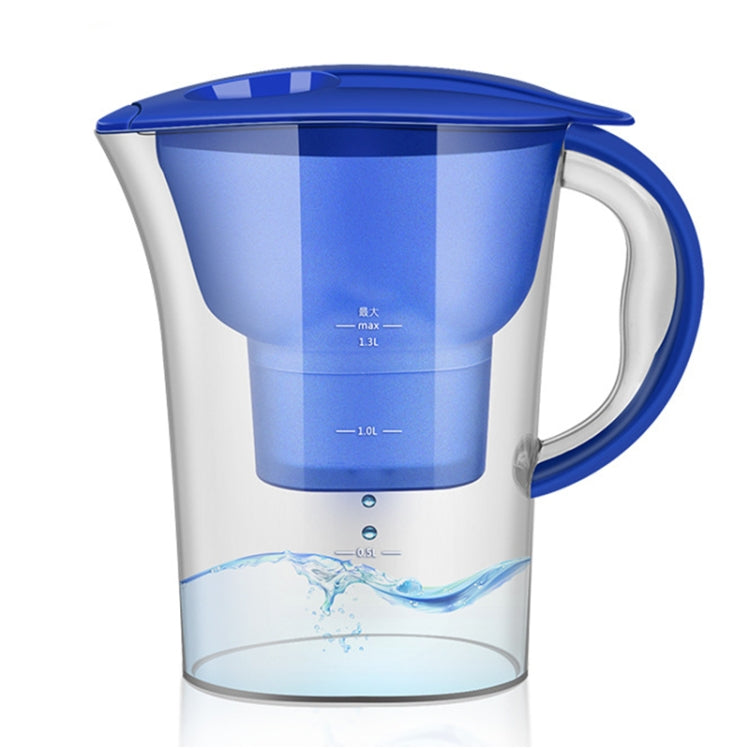 1.3L 휴대용 가정용 주방 활성탄 필터 냉수병, 1.3L (블루)