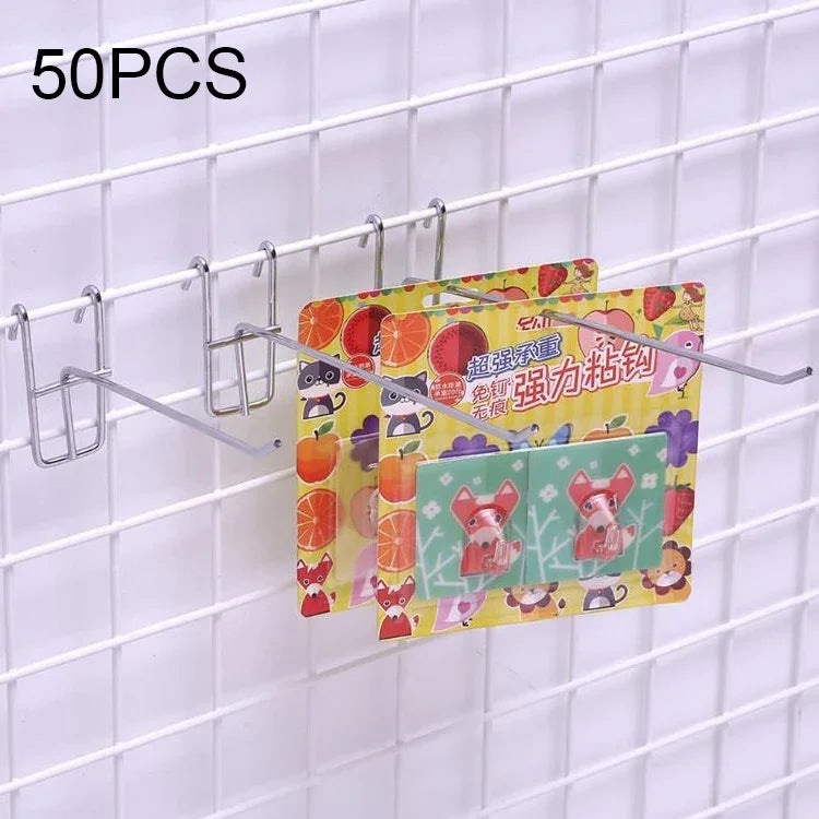 10pcs 3.5mm Supermarket Iron Grid Shelf Hook, Length: 5cm, 3.5mm 5cm