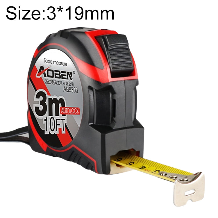 Aoben 줄자 측정 테이프 휴대용 풀 줄자 미니 줄자, 길이: 3m 너비: 19mm, 길이: 3m 너비: 19mm