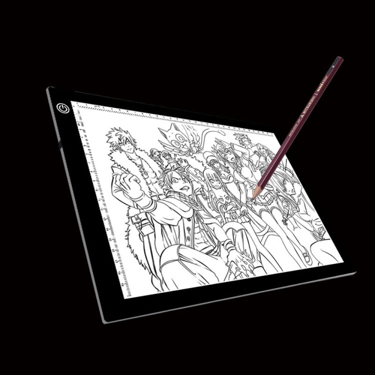 A4 사이즈 5W 5V LED 3단계 밝기 조절 가능한 아크릴 복사 보드 애니메이션 스케치 드로잉 스케치패드, USB 케이블 및 플러그 포함, 크기: 240x360x5mm