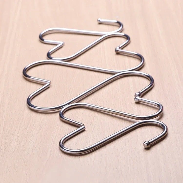10개 3mm 다기능 S자형 스테인리스 스틸 금속 후크, 길이: 9cm, 9cm