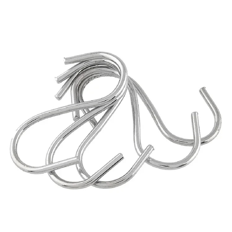 10개 2.5mm 다기능 S자형 스테인리스 스틸 금속 후크, 길이: 5.5cm, 5.5cm