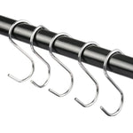 10개 2.5mm 다기능 S자형 스테인리스 스틸 금속 후크, 길이: 5.5cm, 5.5cm