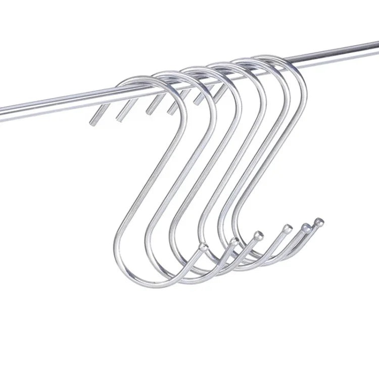 10개 3mm 다기능 S자형 스테인리스 스틸 금속 후크, 길이: 7cm, 7cm
