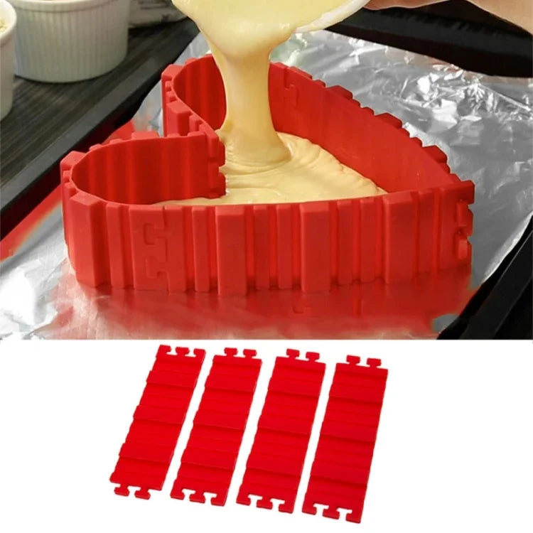 실리콘 케이크 몰드 베이킹 도구 DIY 다중 모양 케이크 몰드 주방 액세서리, 4개 DIY 케이크 몰드, 4개 DIY 케이크 몰드