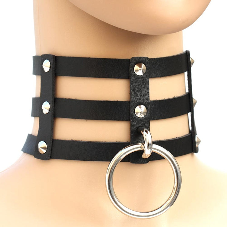 하라주쿠 패션 펑크 고딕 리벳 칼라 손 3열 케이지 가죽 칼라 목걸이, (은색), (녹색), (빨강+노랑+빨강), (흰색+진청+빨강), (베이비 블루), (금색), (베이비 블루+흰색+베이비 블루), (빨강+흰색+녹색), (진청+흰색+빨강), (빨강+흰색+빨강...