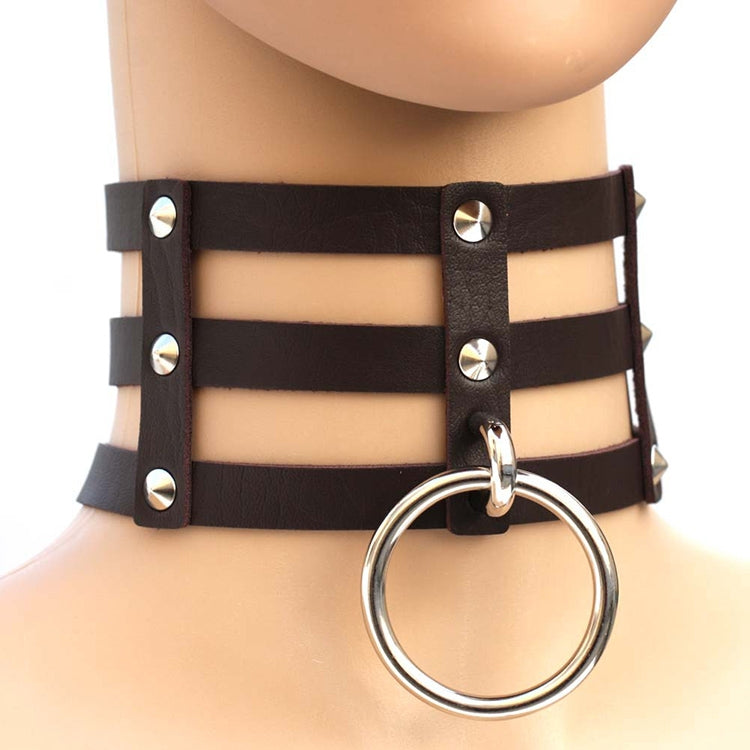 하라주쿠 패션 펑크 고딕 리벳 칼라 손 3열 케이지 가죽 칼라 목걸이, (은색), (녹색), (빨강+노랑+빨강), (흰색+진청+빨강), (베이비 블루), (금색), (베이비 블루+흰색+베이비 블루), (빨강+흰색+녹색), (진청+흰색+빨강), (빨강+흰색+빨강...