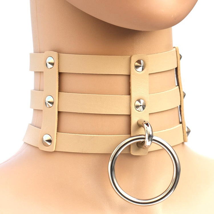 하라주쿠 패션 펑크 고딕 리벳 칼라 손 3열 케이지 가죽 칼라 목걸이, (은색), (녹색), (빨강+노랑+빨강), (흰색+진청+빨강), (베이비 블루), (금색), (베이비 블루+흰색+베이비 블루), (빨강+흰색+녹색), (진청+흰색+빨강), (빨강+흰색+빨강...