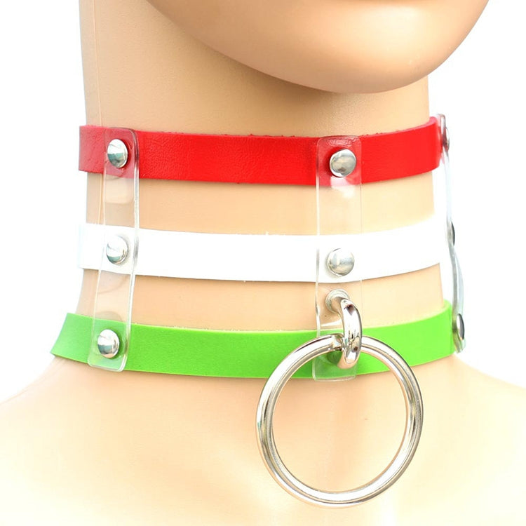 하라주쿠 패션 펑크 고딕 리벳 칼라 손 3열 케이지 가죽 칼라 목걸이, (은색), (녹색), (빨강+노랑+빨강), (흰색+진청+빨강), (베이비 블루), (금색), (베이비 블루+흰색+베이비 블루), (빨강+흰색+녹색), (진청+흰색+빨강), (빨강+흰색+빨강...