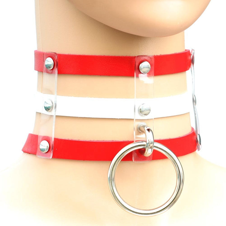 하라주쿠 패션 펑크 고딕 리벳 칼라 손 3열 케이지 가죽 칼라 목걸이, (은색), (녹색), (빨강+노랑+빨강), (흰색+진청+빨강), (베이비 블루), (금색), (베이비 블루+흰색+베이비 블루), (빨강+흰색+녹색), (진청+흰색+빨강), (빨강+흰색+빨강...