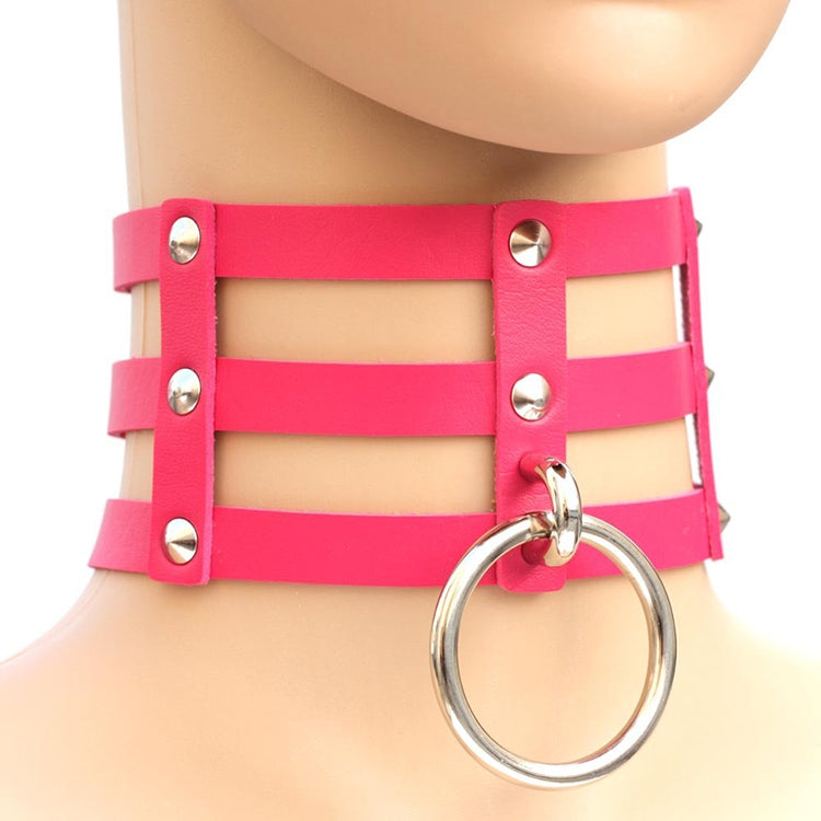 하라주쿠 패션 펑크 고딕 리벳 칼라 손 3열 케이지 가죽 칼라 목걸이, (은색), (녹색), (빨강+노랑+빨강), (흰색+진청+빨강), (베이비 블루), (금색), (베이비 블루+흰색+베이비 블루), (빨강+흰색+녹색), (진청+흰색+빨강), (빨강+흰색+빨강...